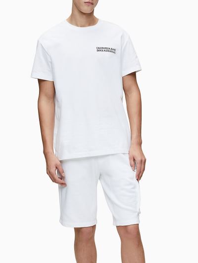 Calvin Klein Ruhák HU927807 | Calvin Klein Back Logo Férfi Póló Világos Fehér